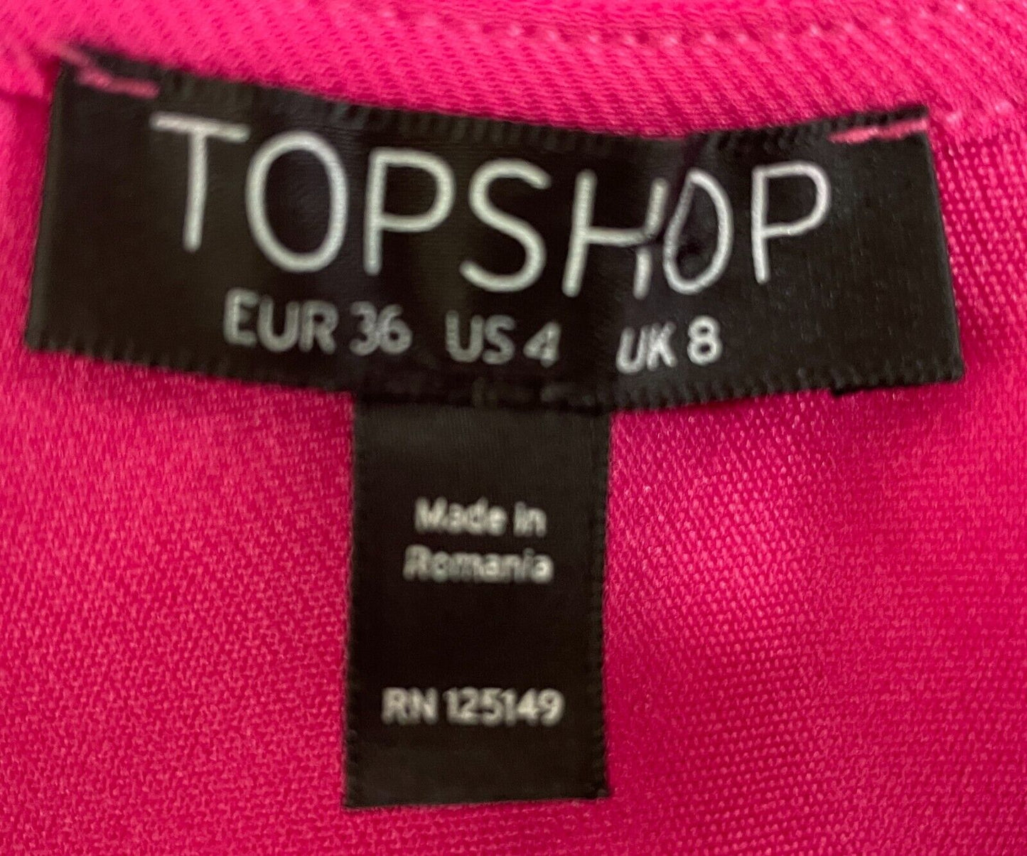 TOPSHOP Top Pink Sleeveless Bow Trim at Front Stretch Size 8 10 NEW