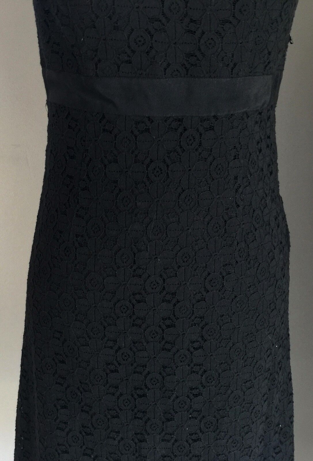 BASQUE LBD Shift Dress Black Lace Lined Lace Knee Length Ladies Size 8