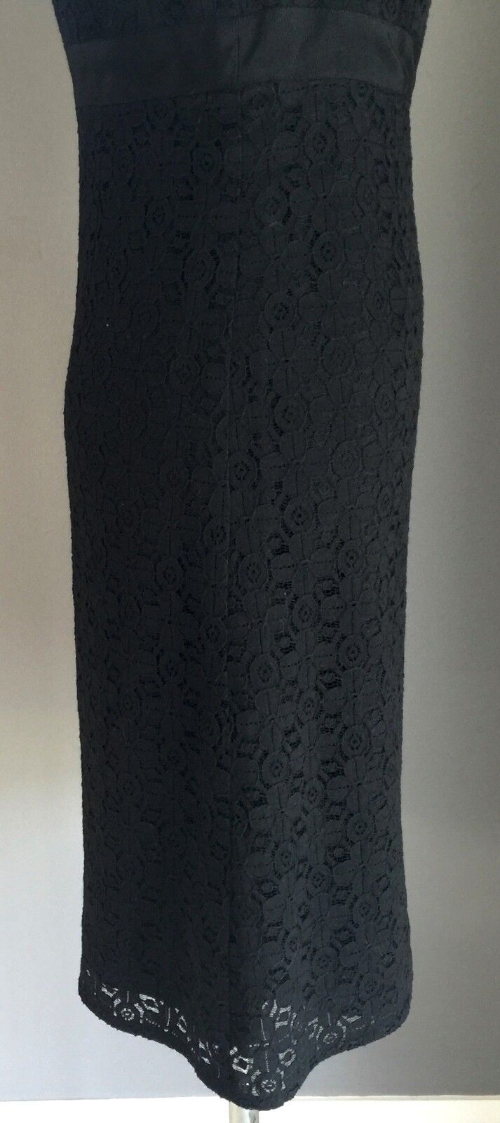 BASQUE LBD Shift Dress Black Lace Lined Lace Knee Length Ladies Size 8