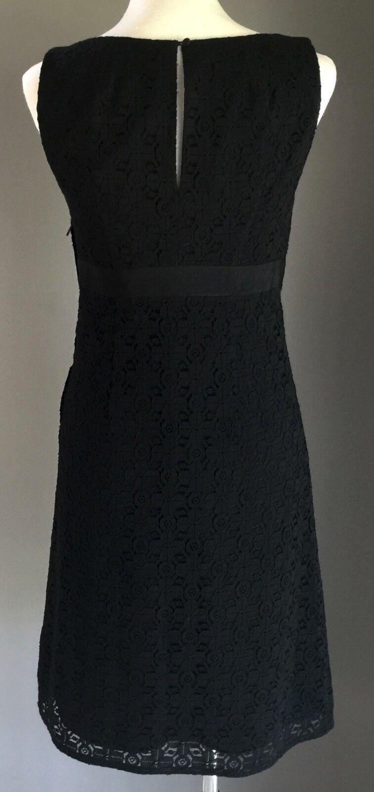 BASQUE LBD Shift Dress Black Lace Lined Lace Knee Length Ladies Size 8