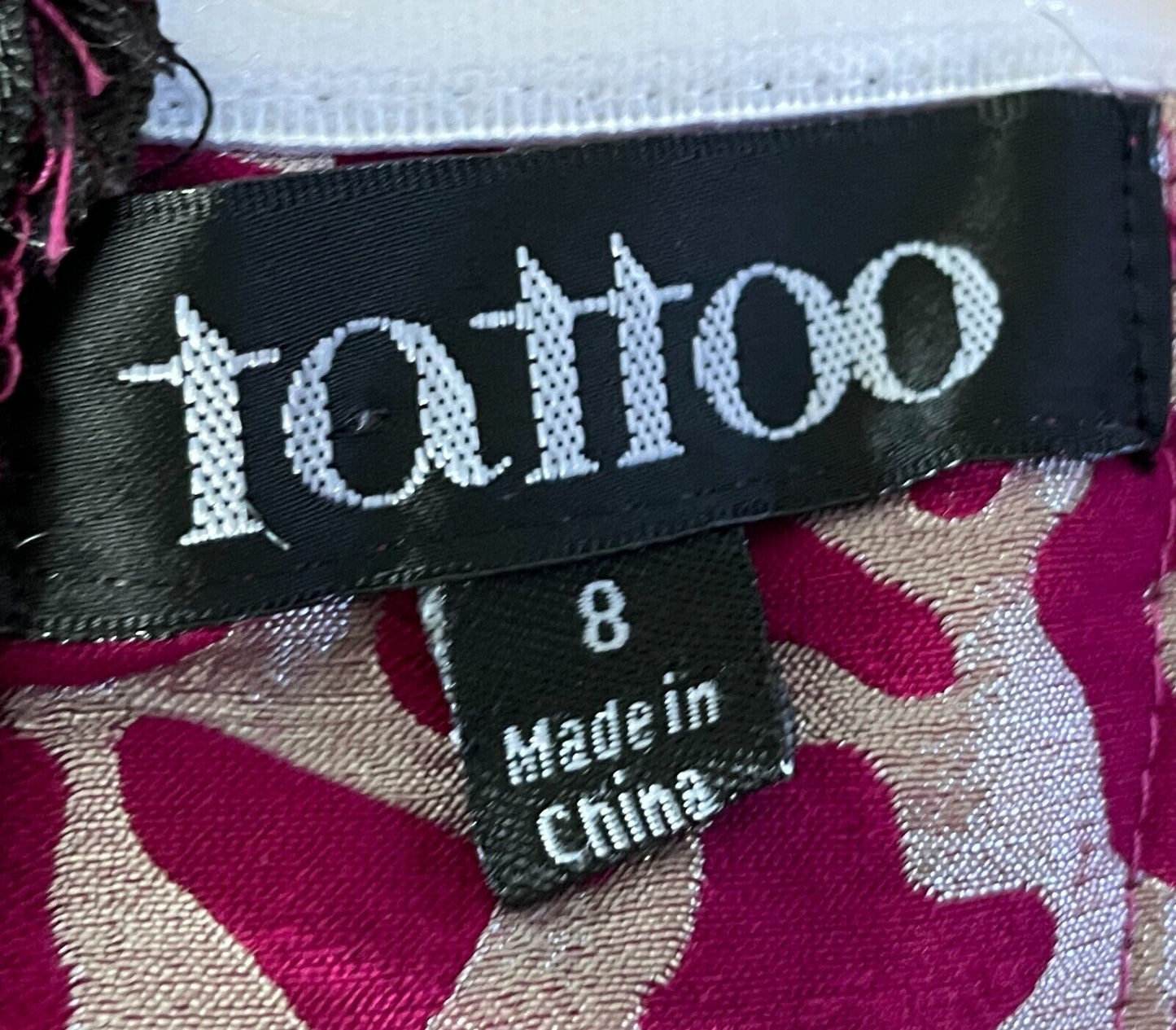 TATTOO Mini Dress Fuchsia Pink & Pink Animal Print Sleeveless Sheath Size 8 NEW