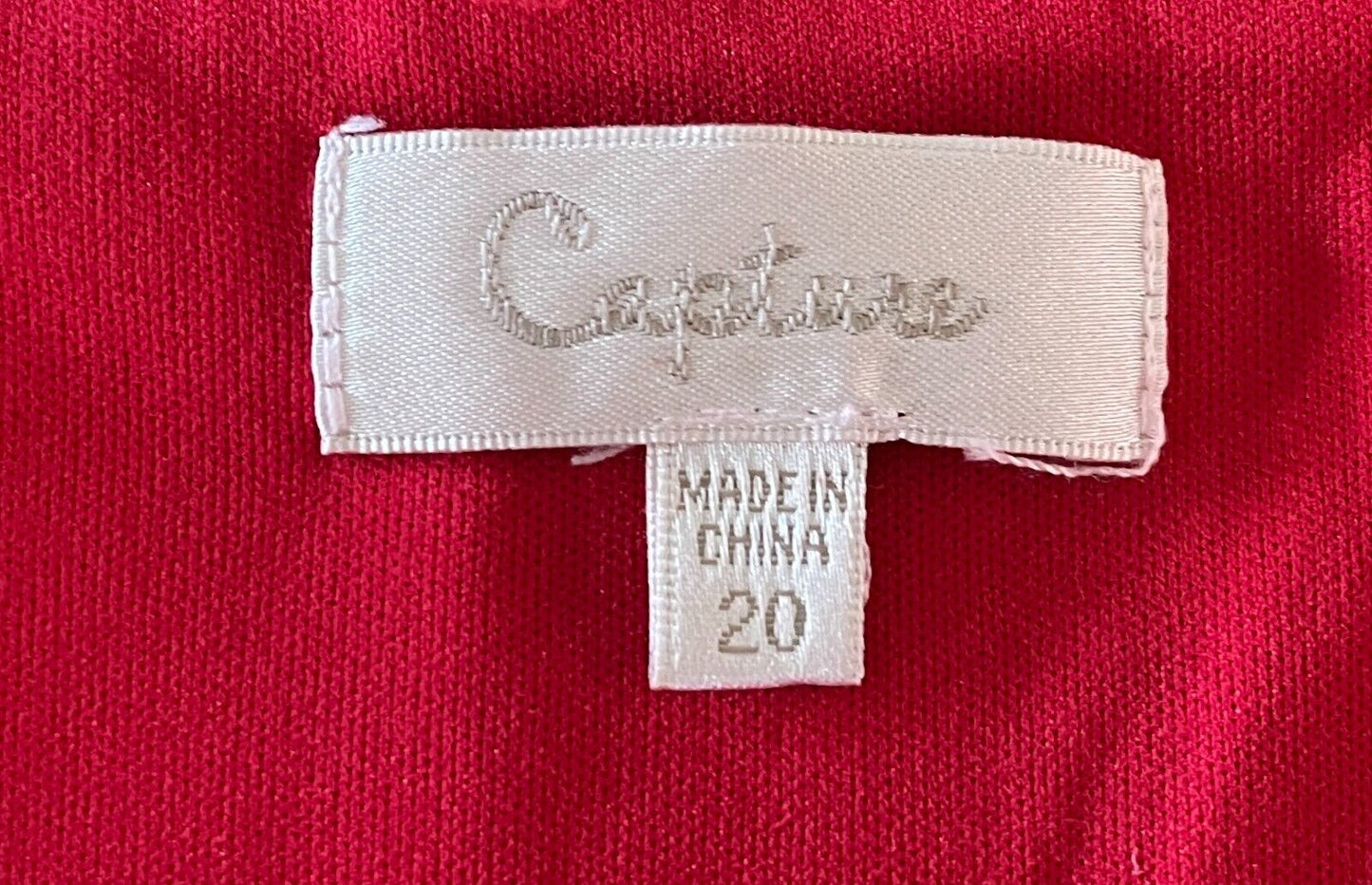 CAPTURE Red Dress Sleeveless Stretch Tier Hem Mini Cross Over V-Neck Size 20
