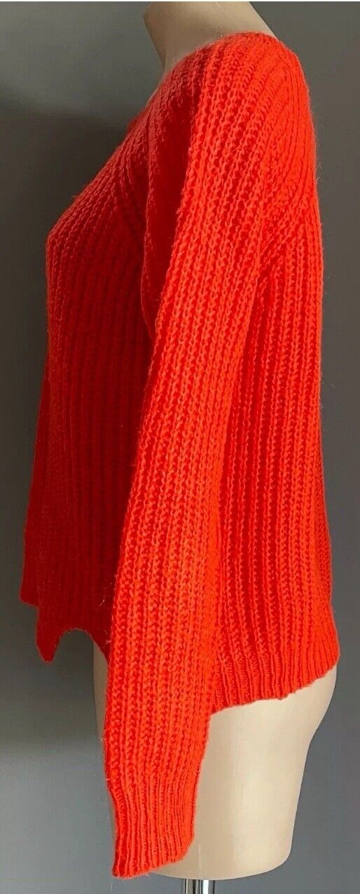 DECJUBA Jumper Orange Chunky Knit Long Sleeve Sweater Ladies Size M 12
