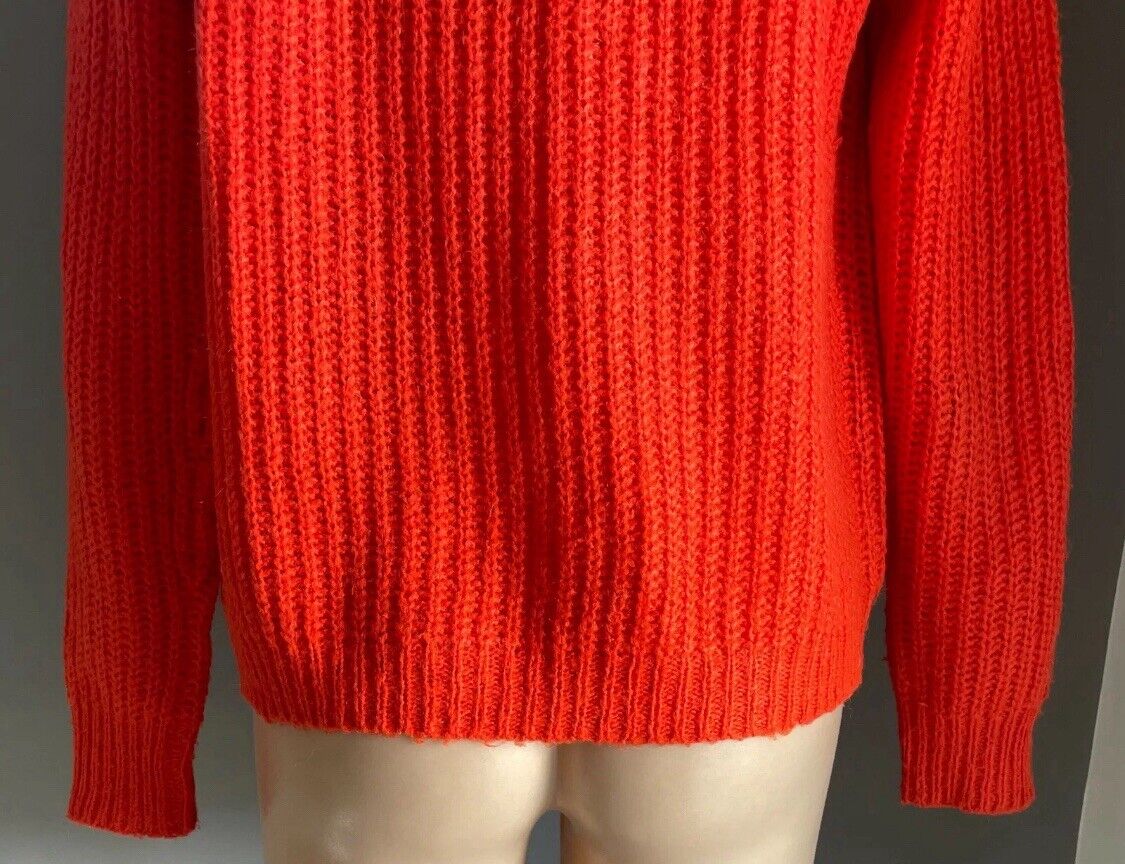 DECJUBA Jumper Orange Chunky Knit Long Sleeve Sweater Ladies Size M 12