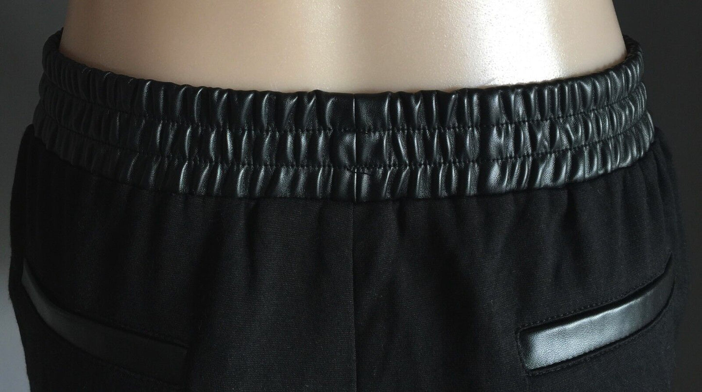 DECJUBA Shorts Black Pleather Perforated Runner Casual Shorts Ladies Size S 10