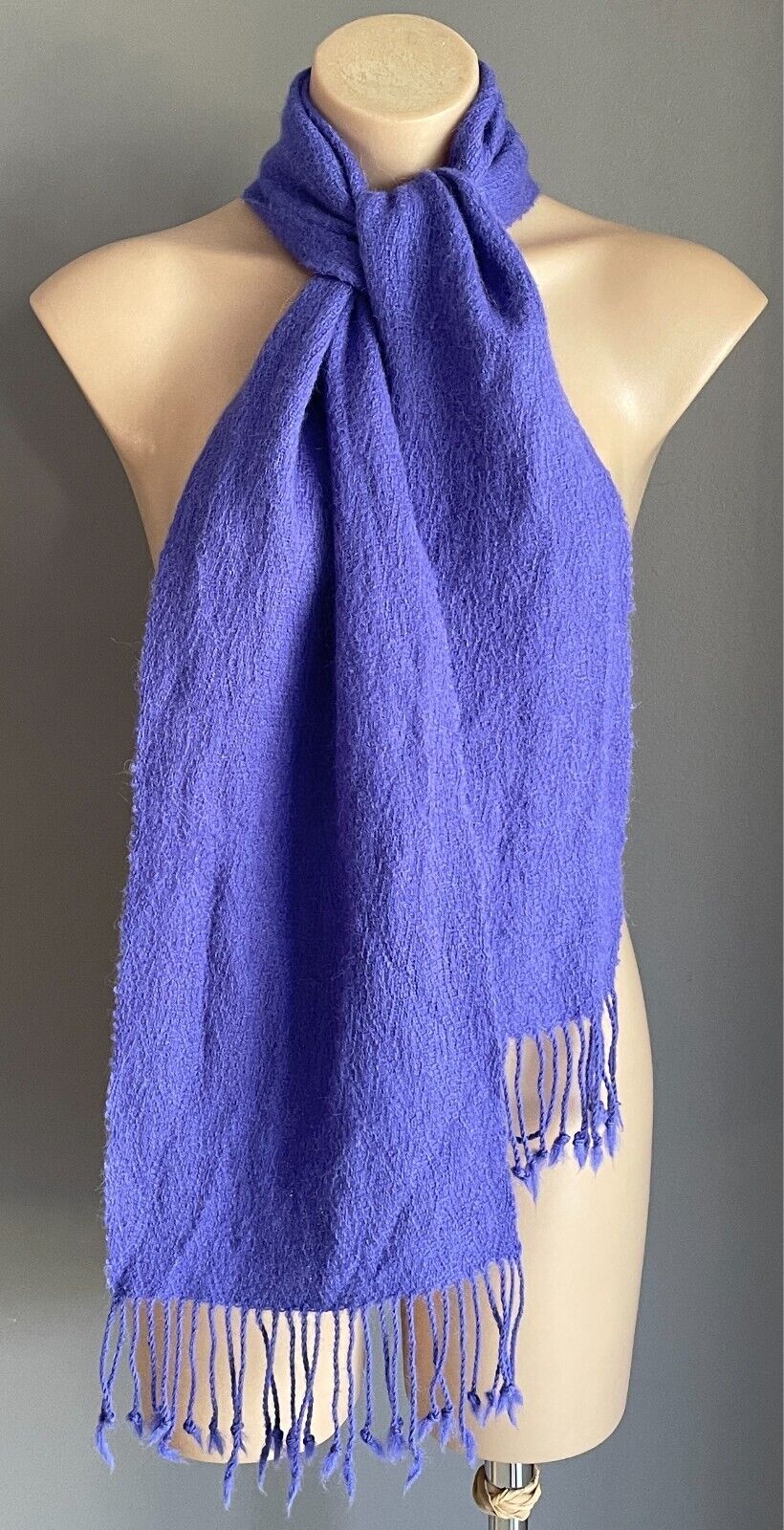 Ladies SCARF Purple Rectangle Soft To Touch Neck Wrap Fringe Trim