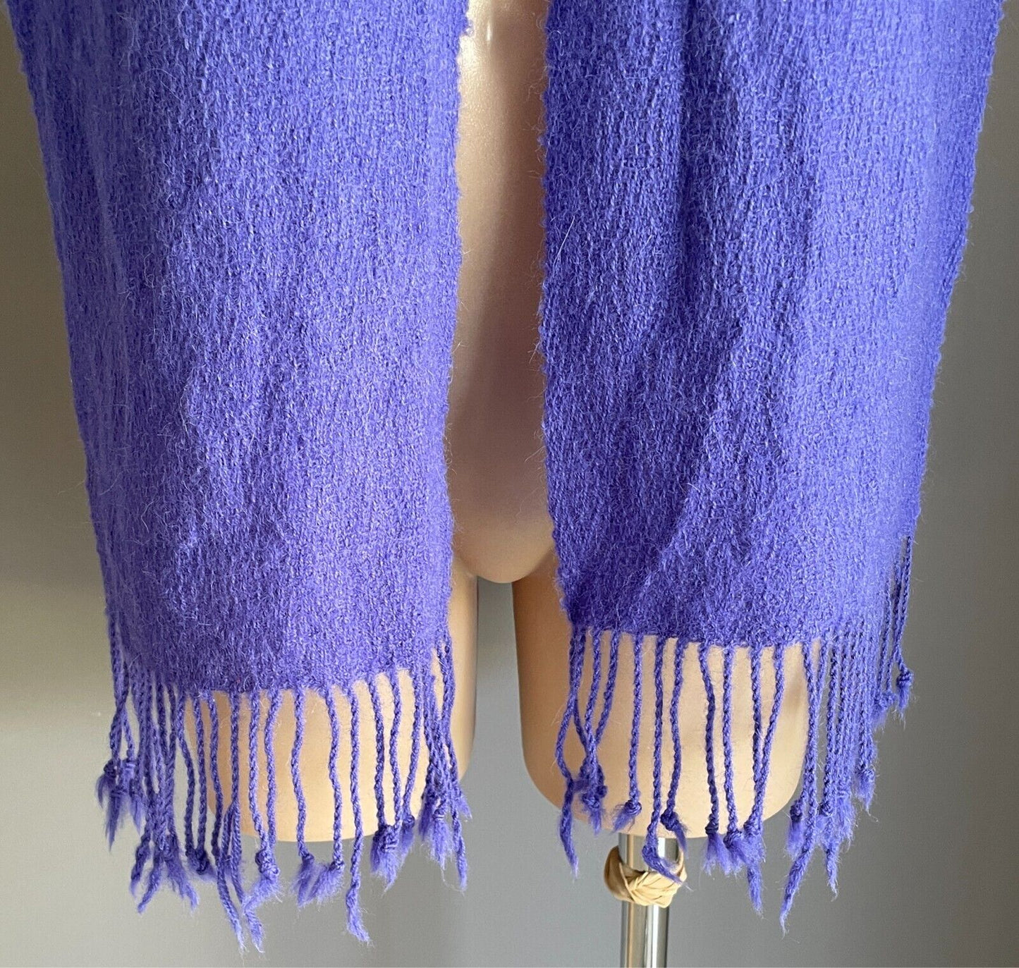 Ladies SCARF Purple Rectangle Soft To Touch Neck Wrap Fringe Trim