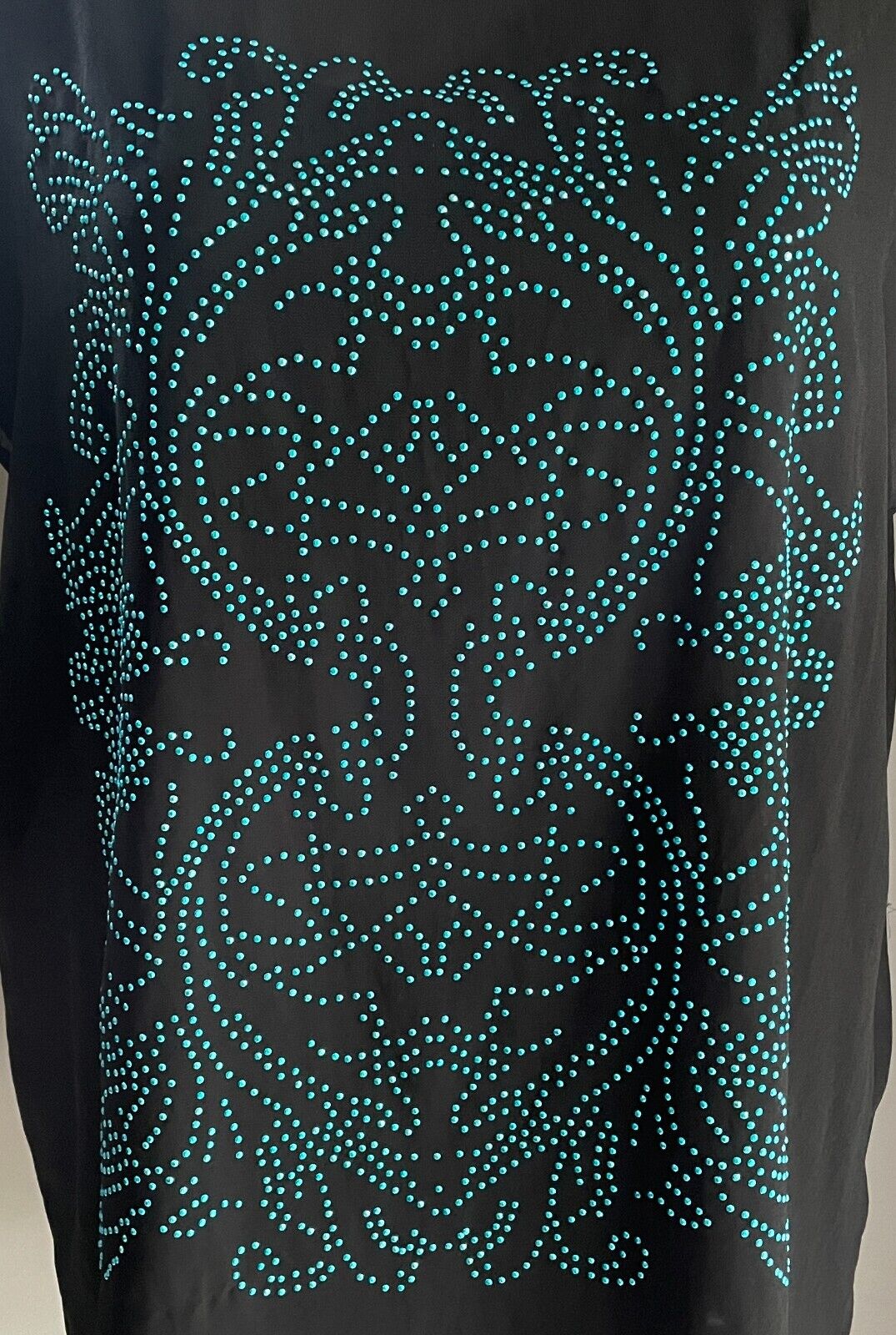 LILLY & LOU Black Short Sleeve Overlay Top Blue Studs + Cami Plus Size 18 NEW