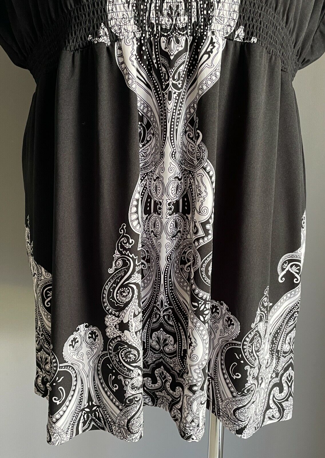 MILLERS Dress Black & White Print Sleeveless Elastic Waist Plus Size 22 NEW