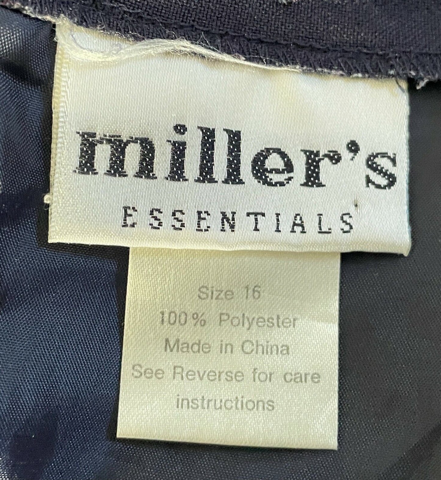 MILLERS Essentials Skirt Navy Blue Straight Knee Length w Side Slits Size 16