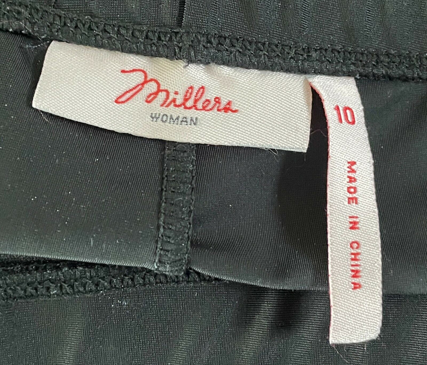 MILLERS Bike Shorts Black Stretch Elastic Waist Lades Size 10