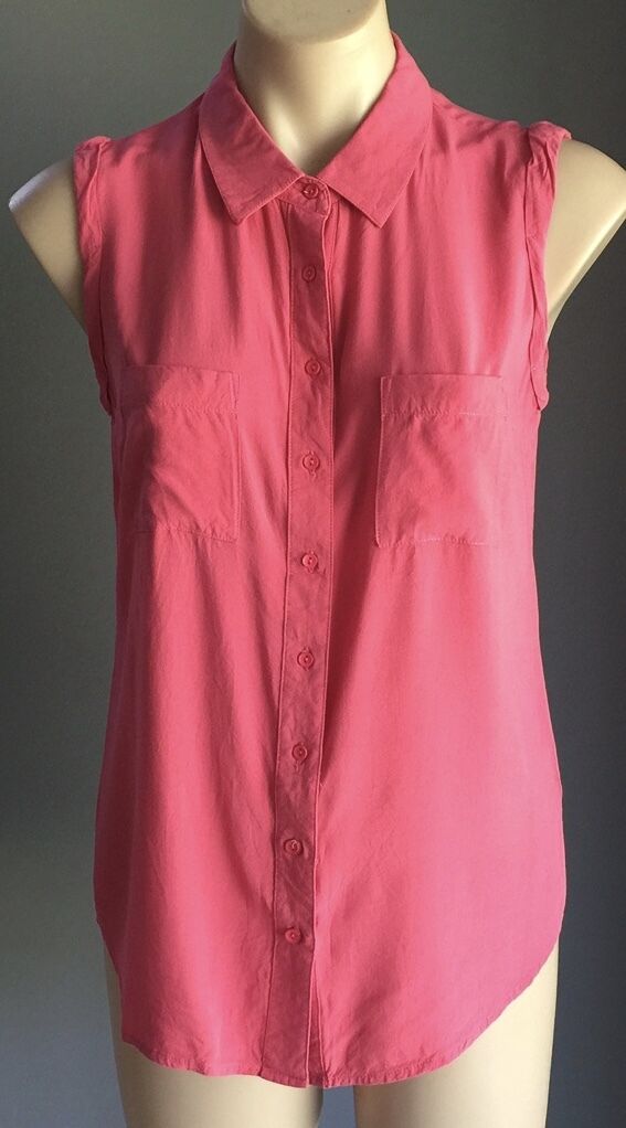 JUST JEANS Top Coral Pink Sleeveless Open Back Shirt Ladies Size 10 NEW