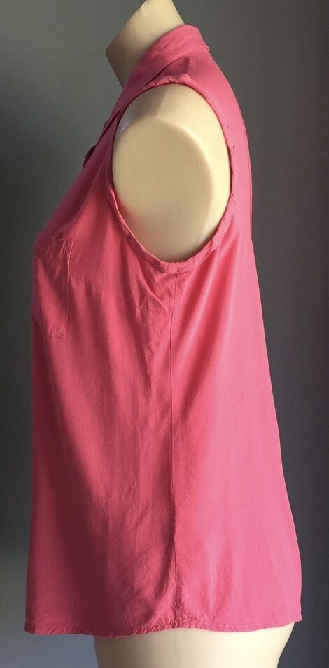 JUST JEANS Top Coral Pink Sleeveless Open Back Shirt Ladies Size 10 NEW