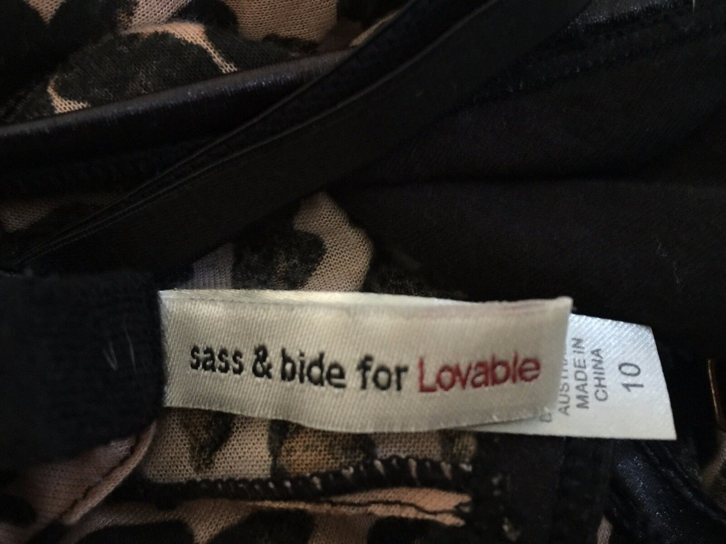 SASS & BIDE for LOVEABLE Camisole Top Strappy Leopard Print Teddy Sz 10 Sexy NEW