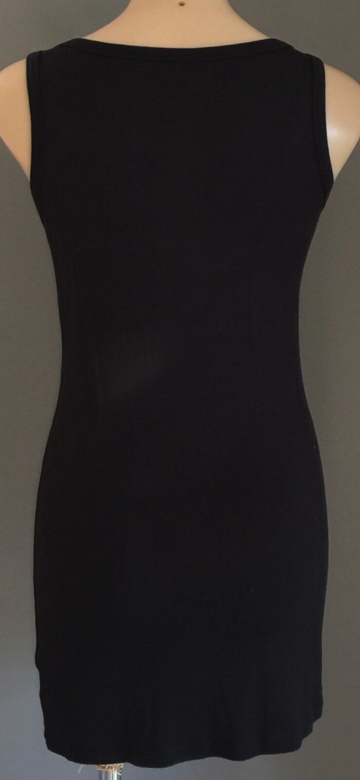 SASS Dress Mini Black Sequin Front Sleeveless Long Tank Top Size 10 LBD NEWSexy