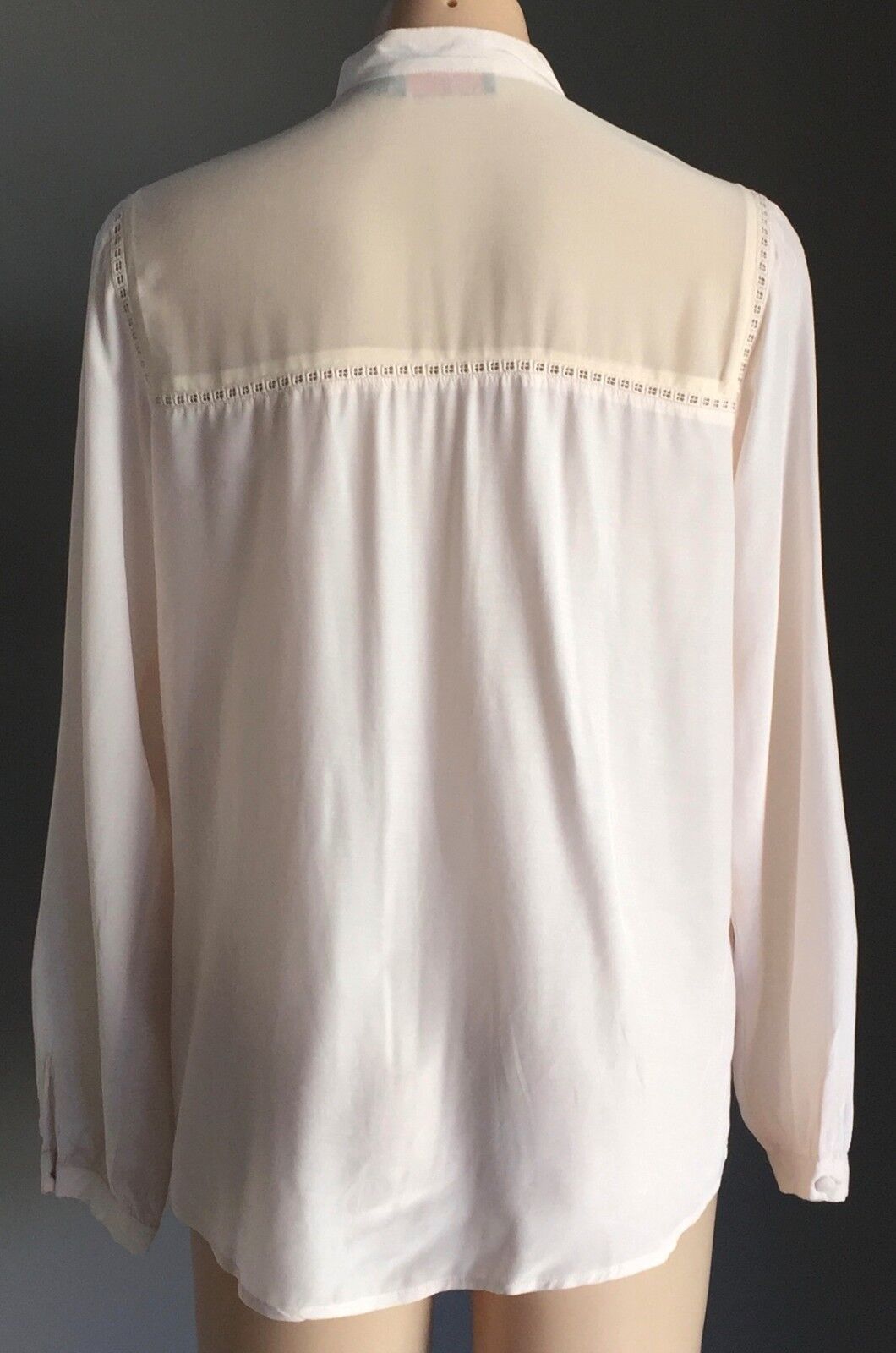 WISH Leverage Button Up Shirt Blush Pink Long Sleeve Sz 10 S Embellished NE