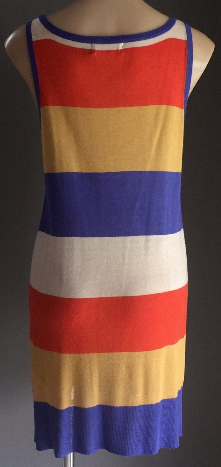 WISH Dress Bright Colour Stripe Sleeveless Sweater Vest Mini Long Top Size 12 M