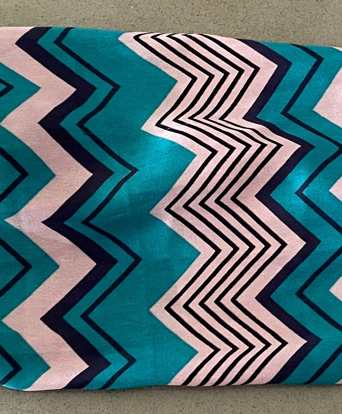 HEADBAND Jade Green Blush Pink White Zig Zag Print Head Hair Band NEW