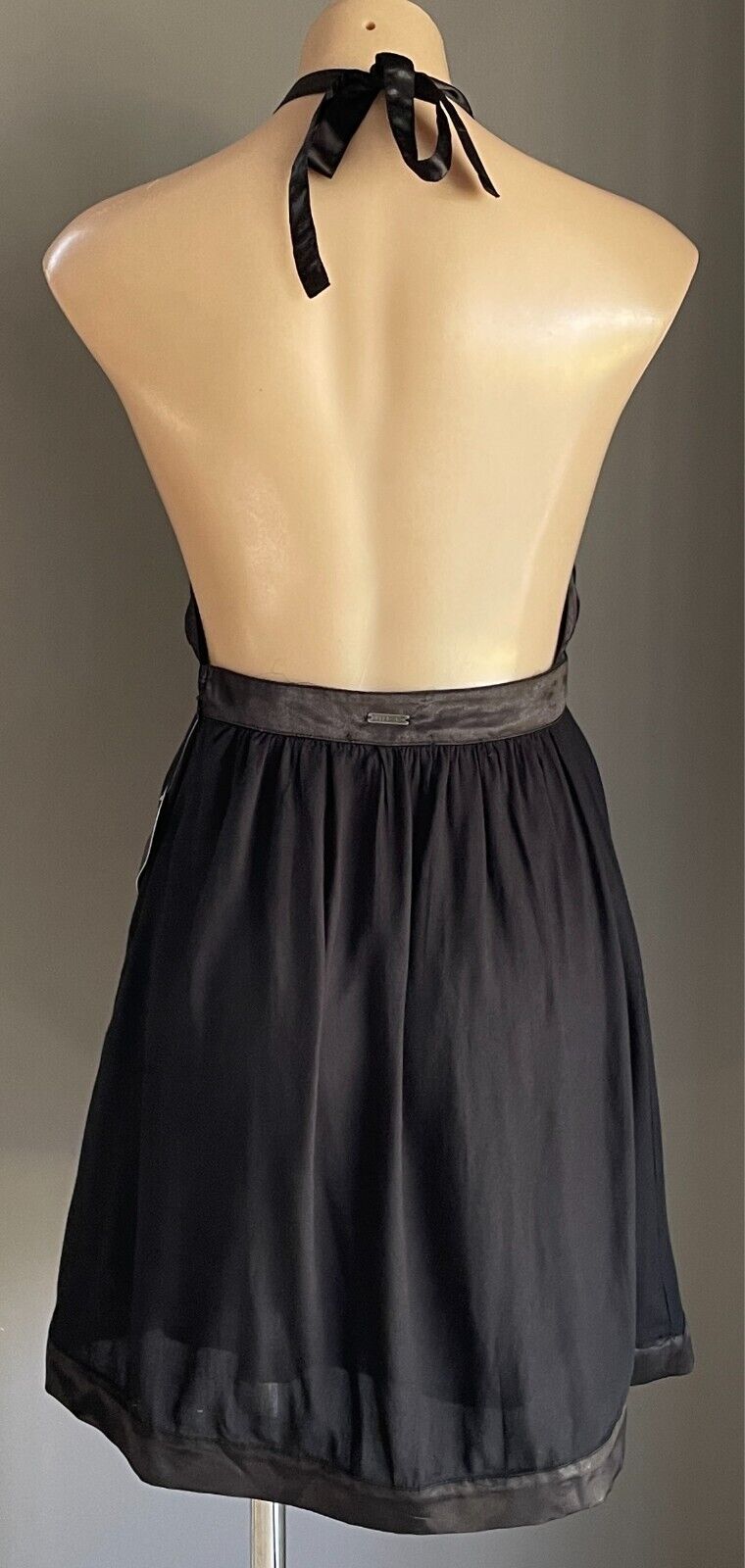 4TH AND BLEEKER for BILLABONG Halter Neck Dress Black Size S 10 Backless NEW