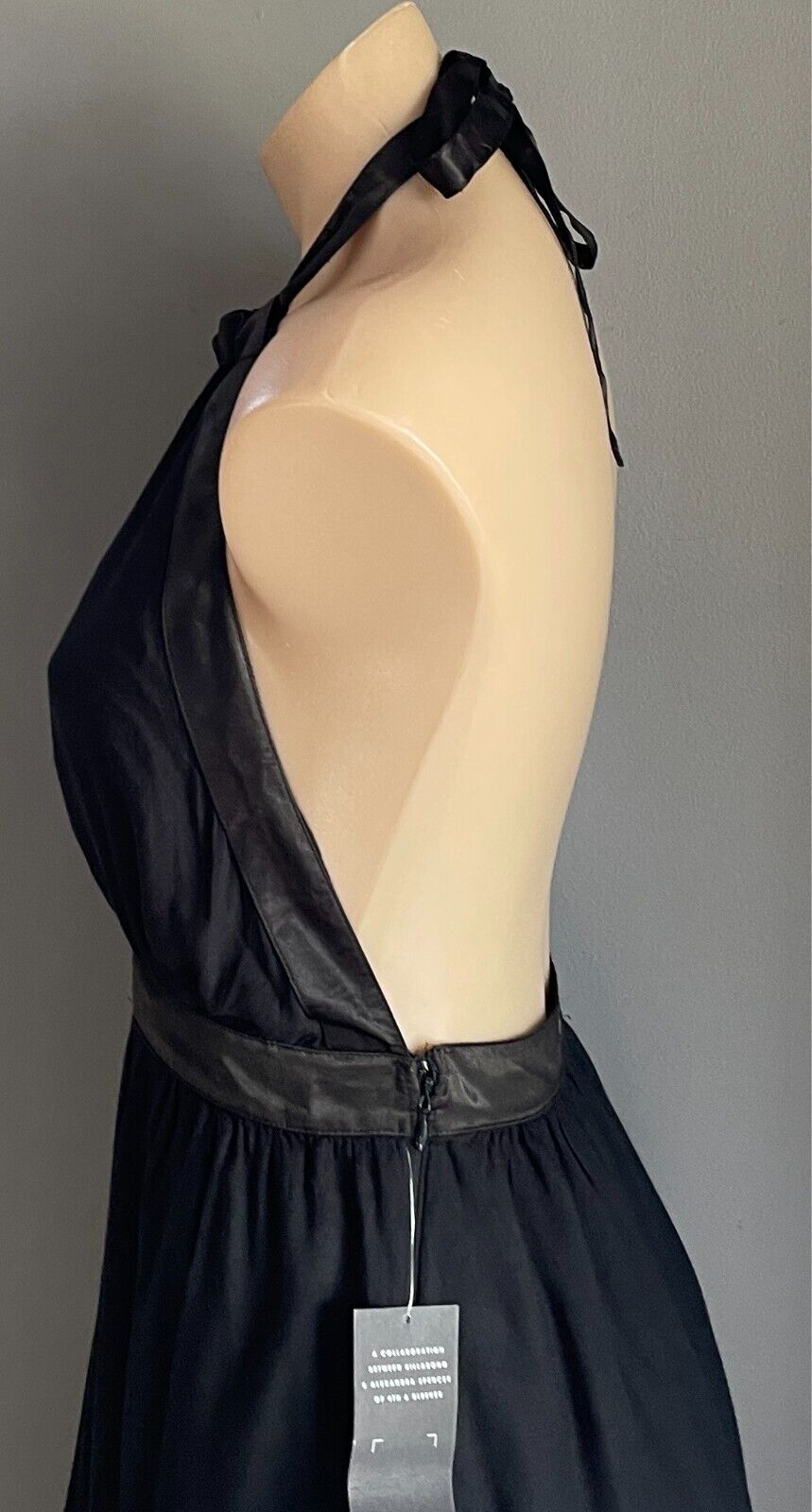 4TH AND BLEEKER for BILLABONG Halter Neck Dress Black Size S 10 Backless NEW