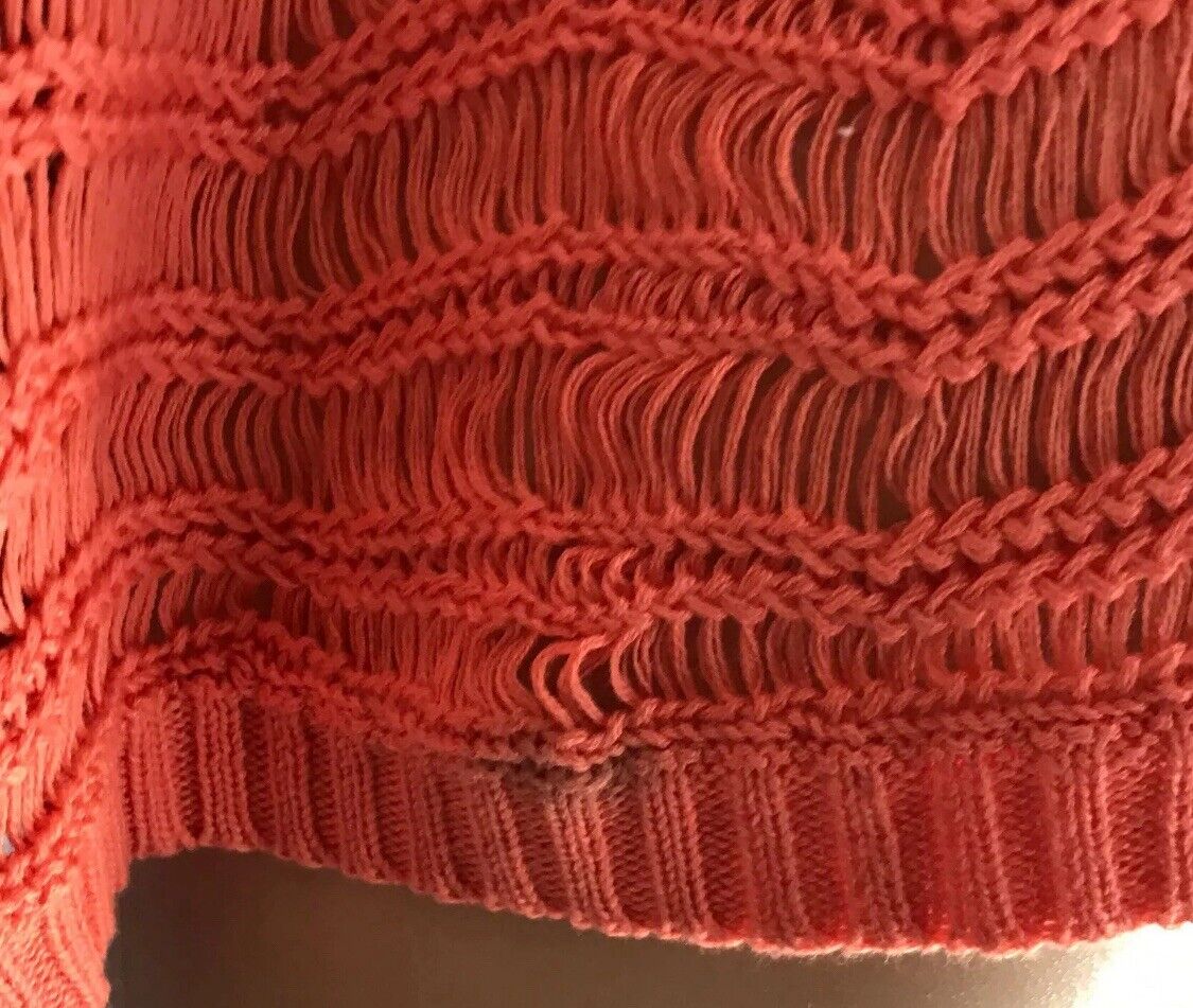 SUPRE Jumper Coral Knit Short Sleeve Box Style Sweater Ladies Size M 12