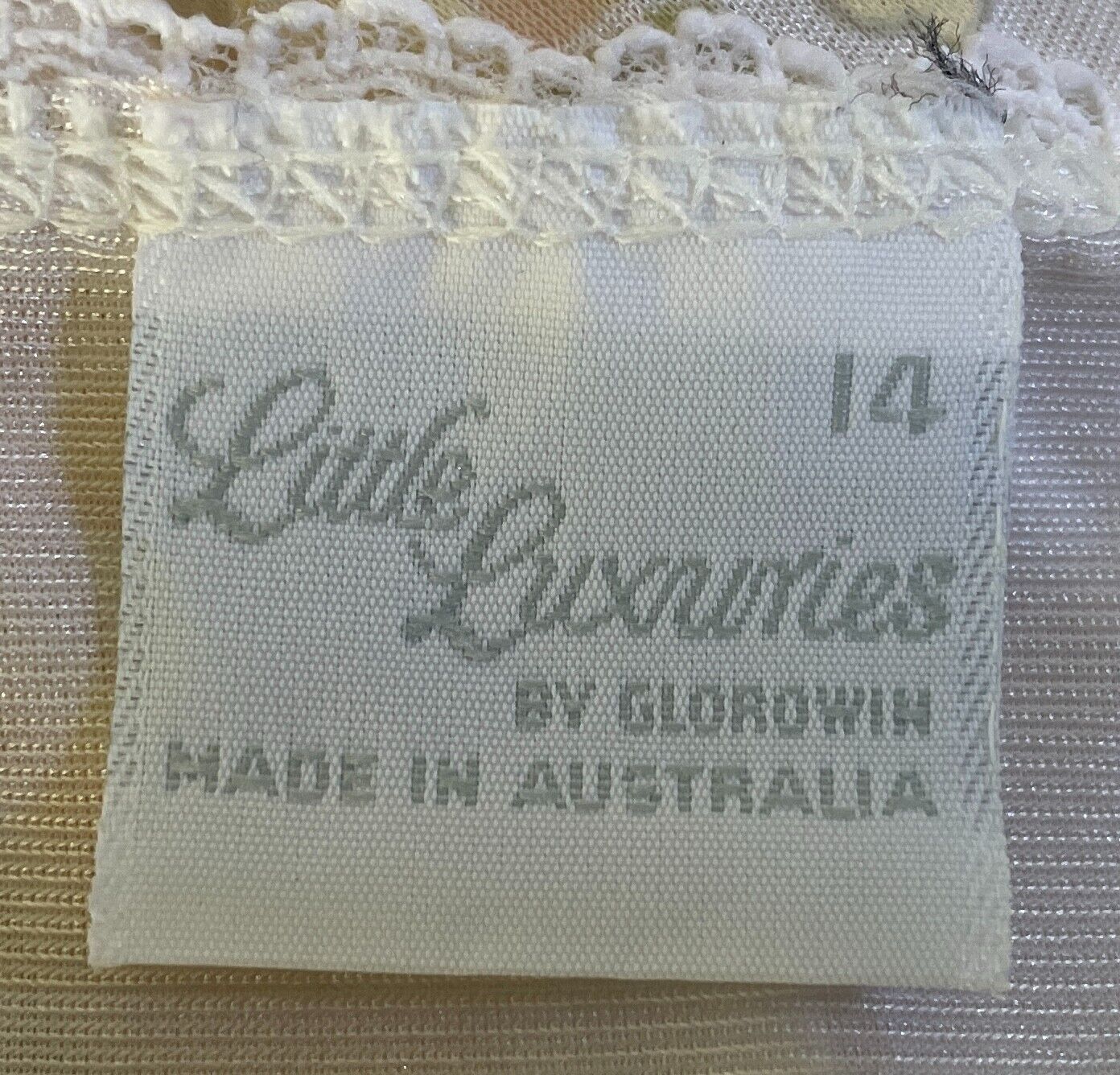 LITTLE LUXURIES Nightie Nylon White Floral Print Long Length Size 14 Lingerie