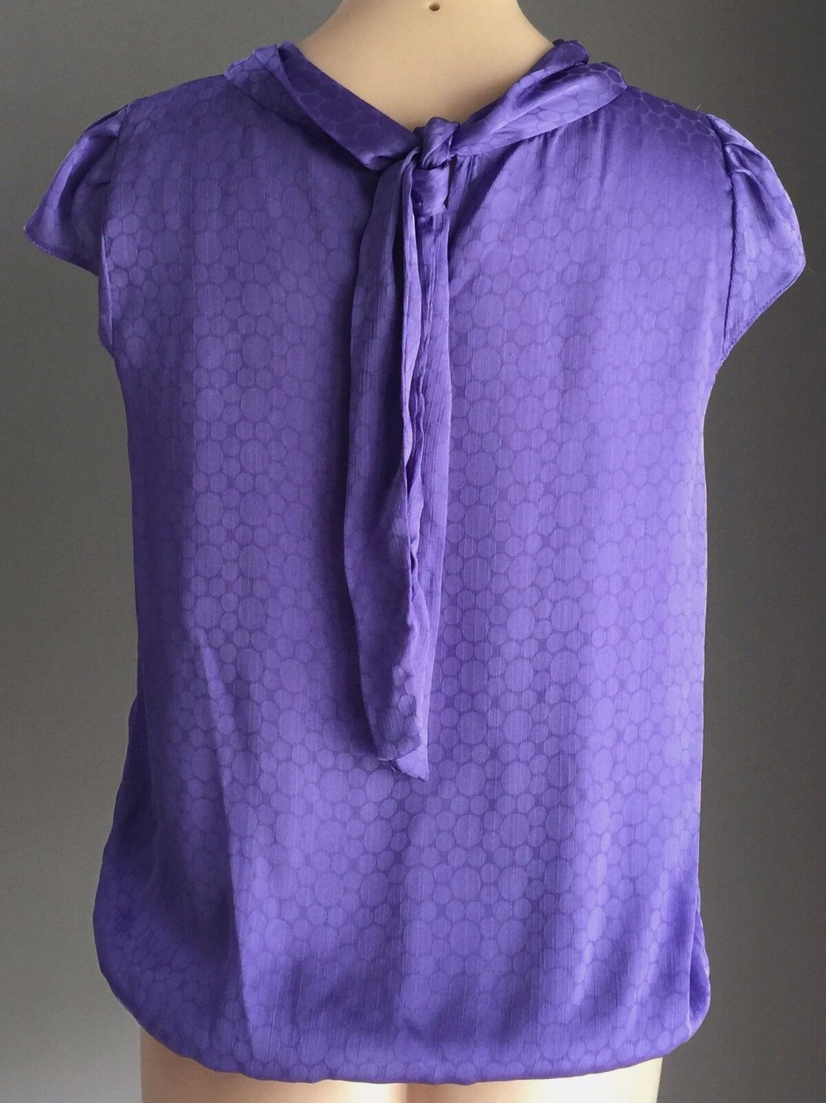 FORCAST Top Purple Cowl Neck Elastic Hem Blouson Blouse Ladies Size 10