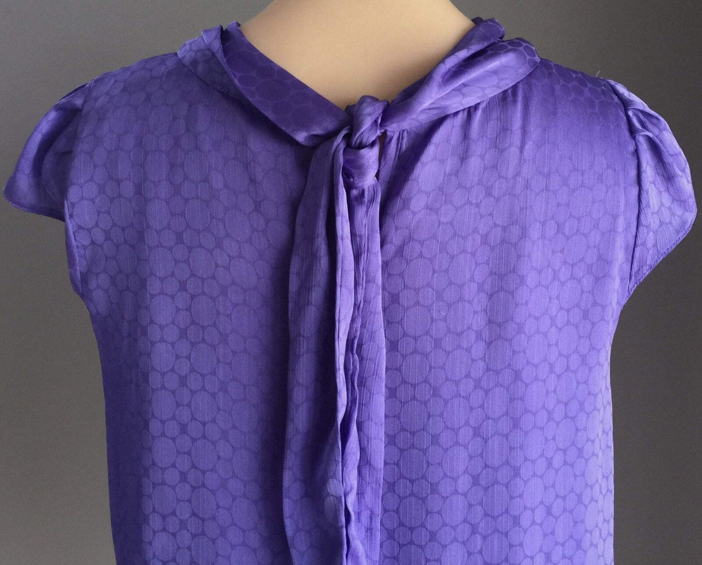FORCAST Top Purple Cowl Neck Elastic Hem Blouson Blouse Ladies Size 10