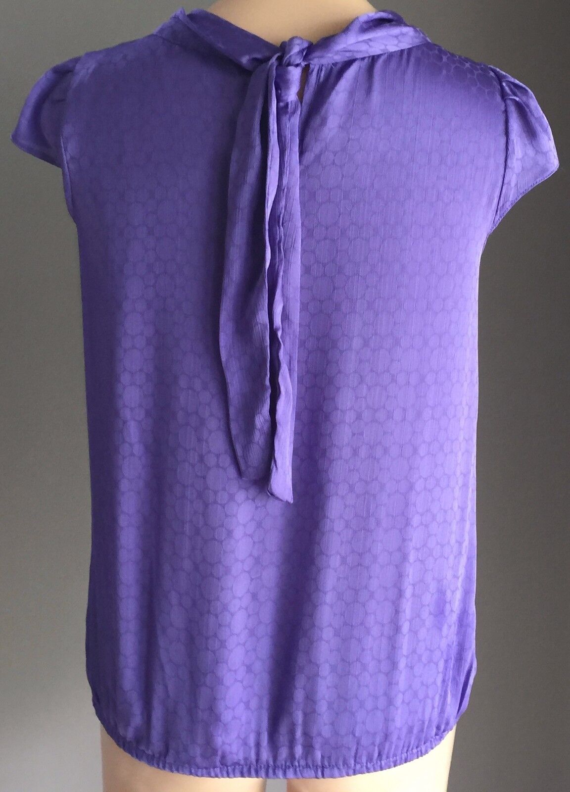 FORCAST Top Purple Cowl Neck Elastic Hem Blouson Blouse Ladies Size 10