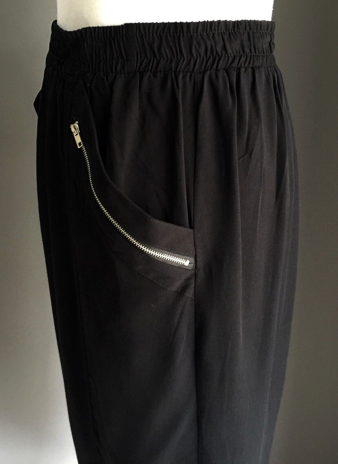 ED.IT.ED PLUS Pants Black Lounge Style Relaxed w Zip Detail Plus Size 18 NEW