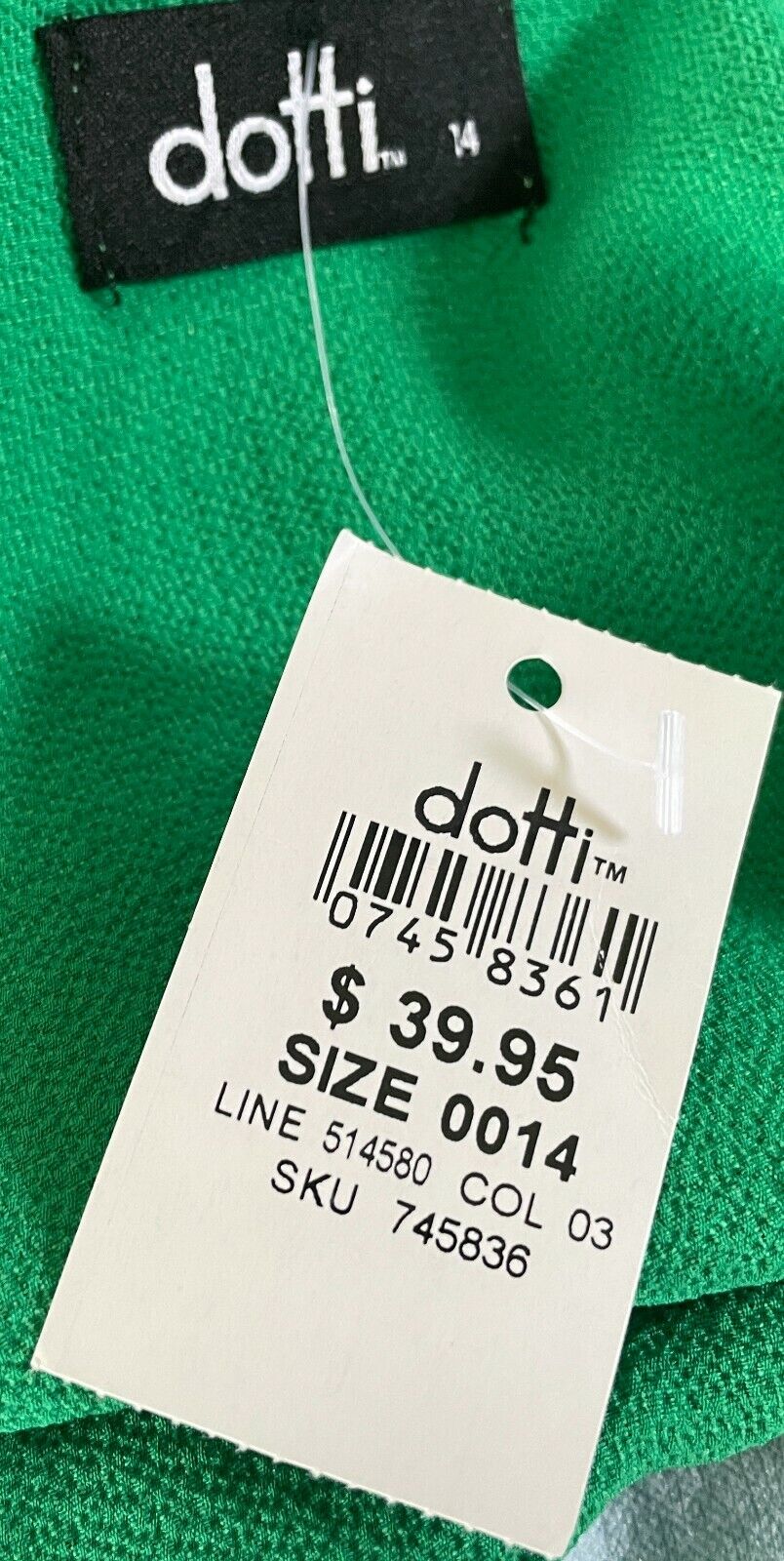 DOTTI Top Camisole Crop Green Tier Sleeveless Shoulder Tie A-Line Size 14 New