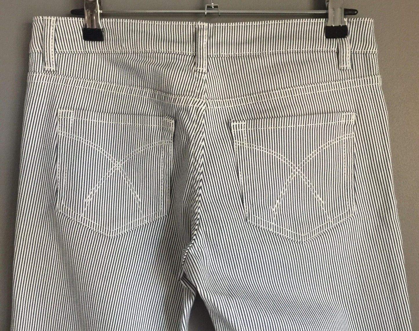 DOTTI DENIM Jeans Black & White Stripe Skinny Leg Jeans Ladies Size 9 Gorgeous