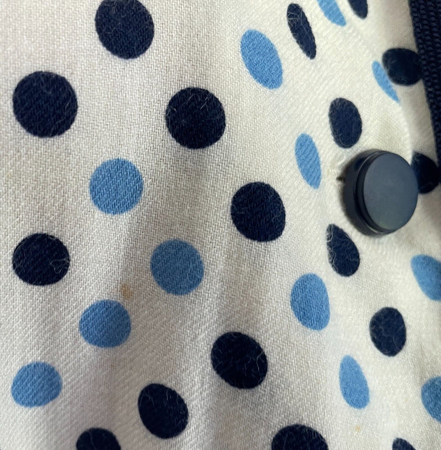 PARK LANE Viyella Dress White Blue Polka Dot Long Sleeve Sheath Size 14 Vintage
