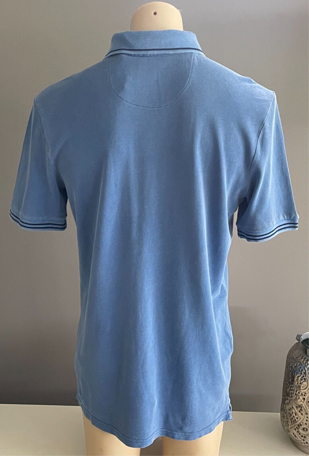 LEE COOPER Blue Polo Shirt Cotton Short Sleeves Mens Size L