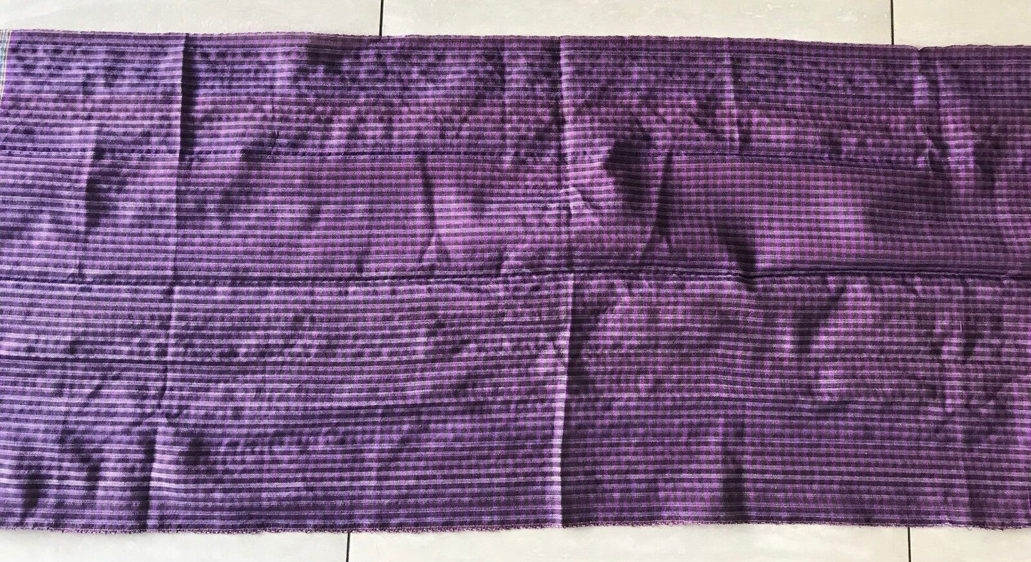 Fringed COTTON NECK SCARF Purple Black Yellow Blue Plaid Stripe Rectangle NEW