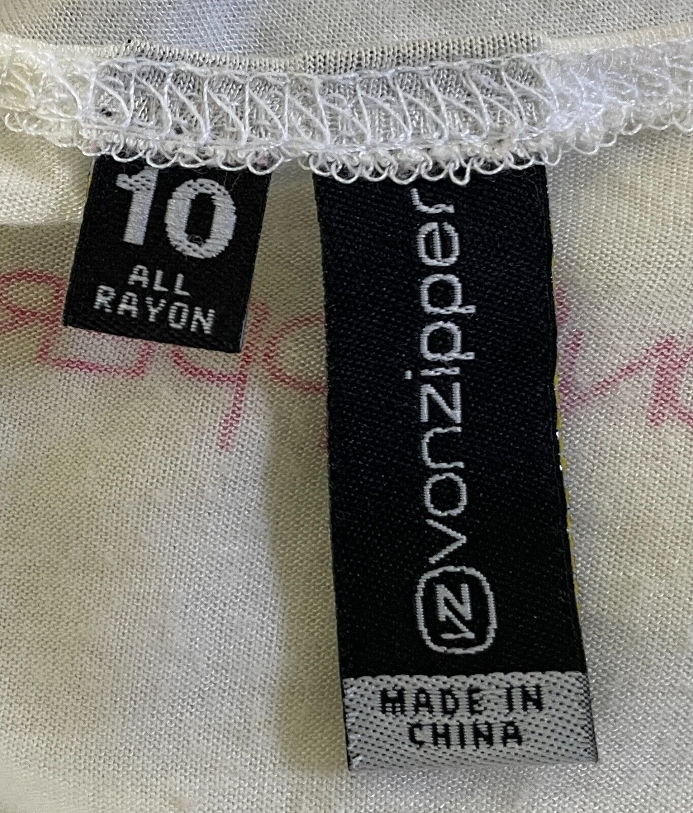 VON ZIPPER White Tank Top Sleeveless Graphic Print At Front Size 10 Small Holes