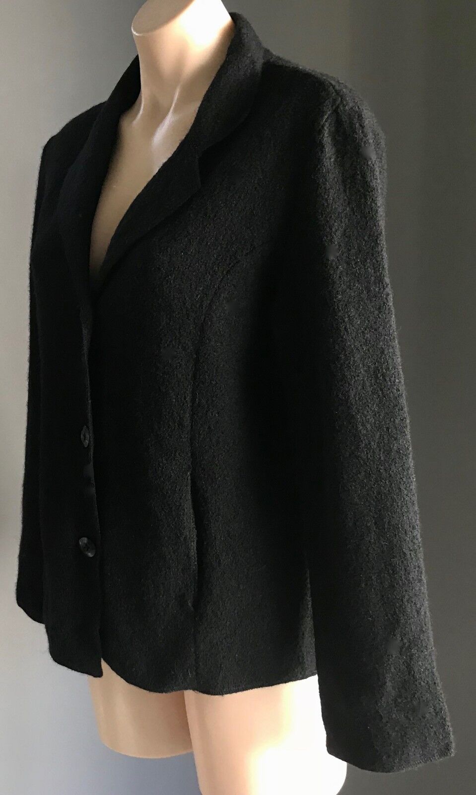 MARCO POLO Jacket Blazer Black Woolmark Single Breasted Winter Ladies Size M 12