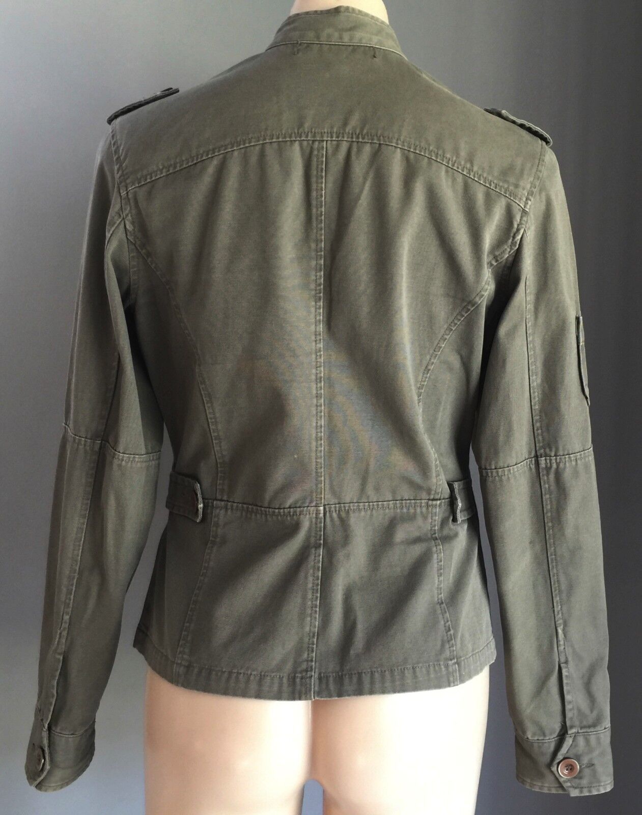 LET MEB Jacket Fitted Military Style Khaki Ladies Size 10 Pockets Darts to Fit