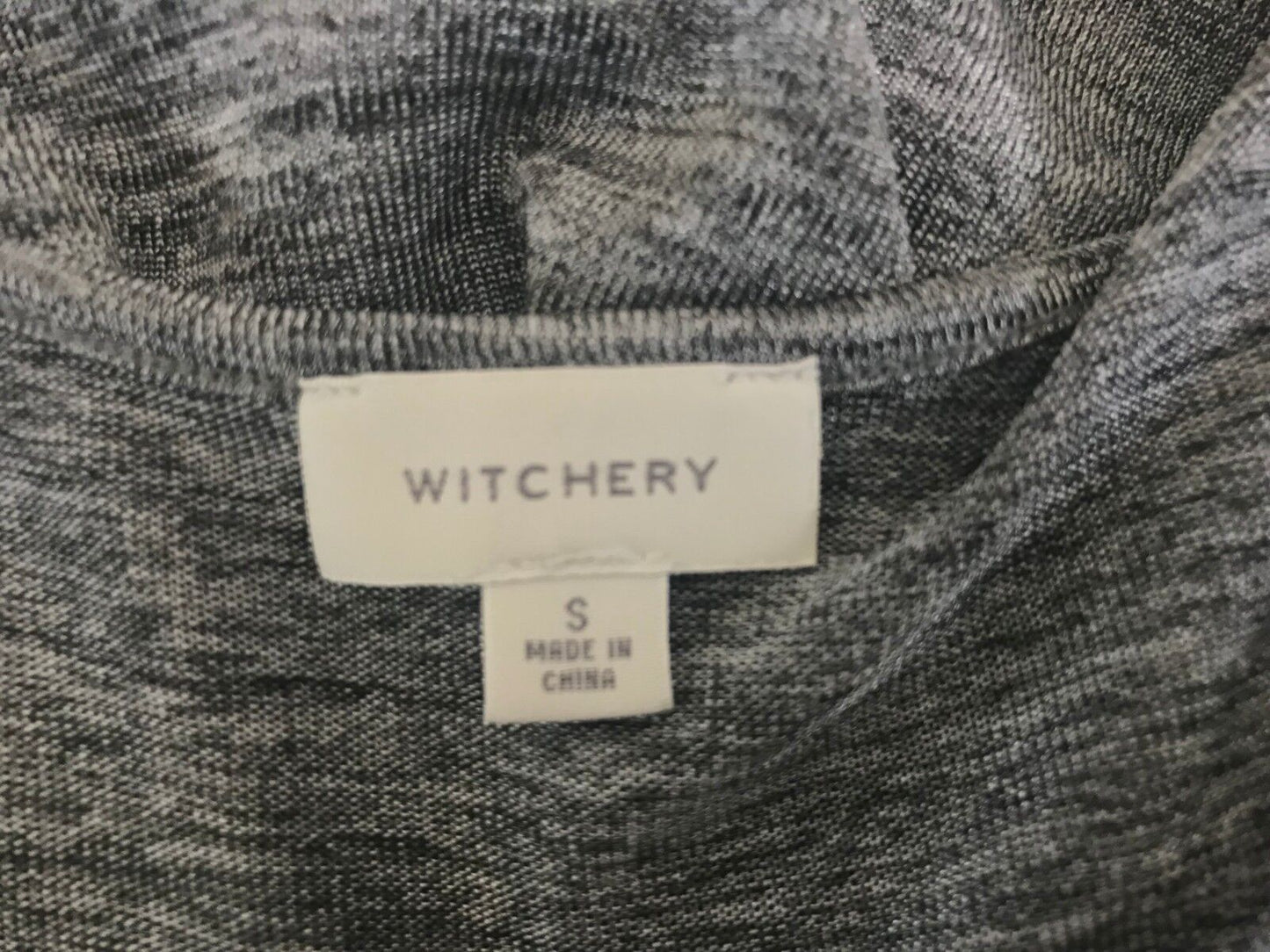 WITCHERY Tank Top Grey Marl Sleeveless Stretch Size S 10 Fab