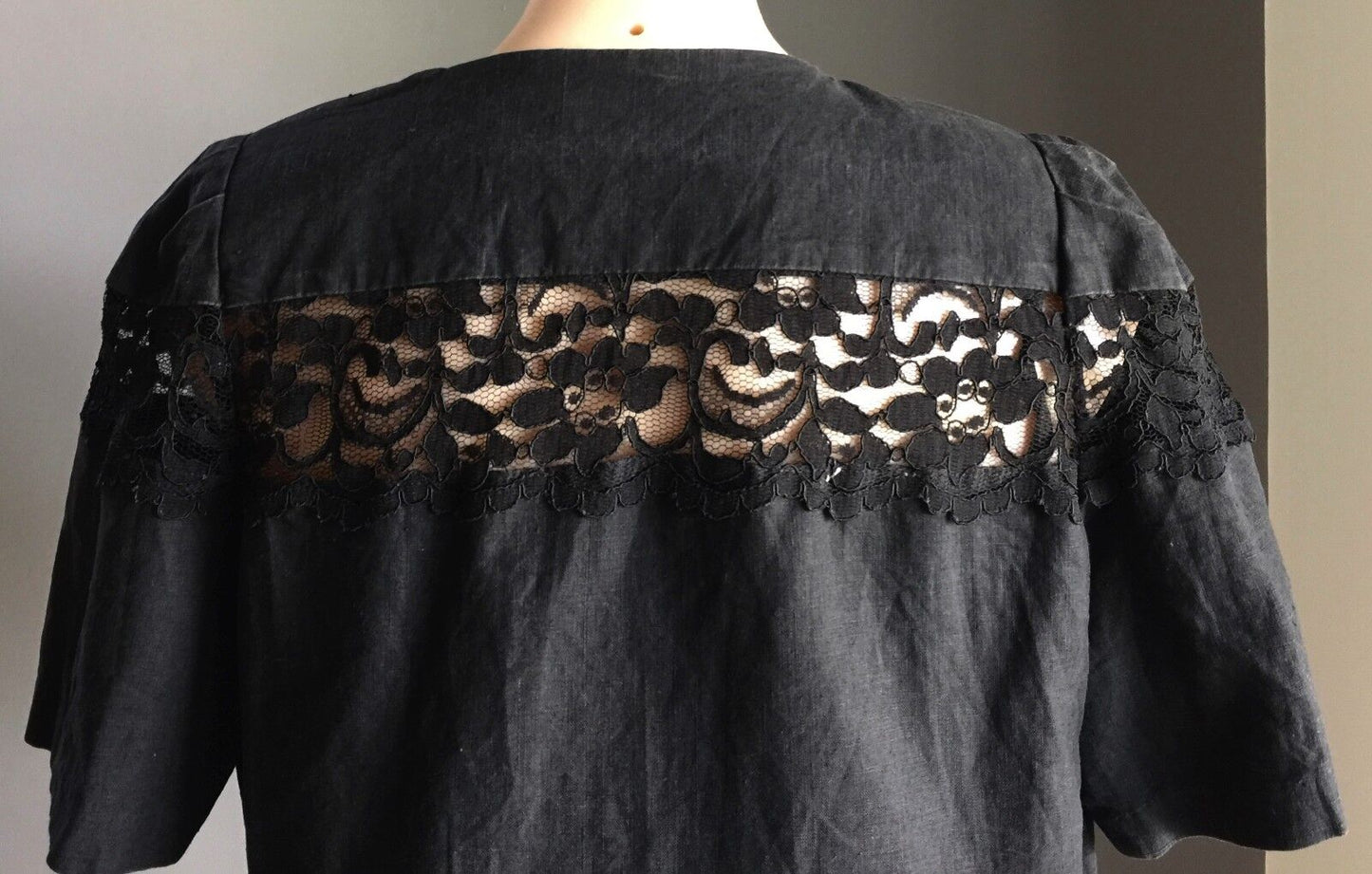 DUSK Jacket Crop Bolero Black Short Sleeve Shoulder Pads Ladies Size 12 1990's