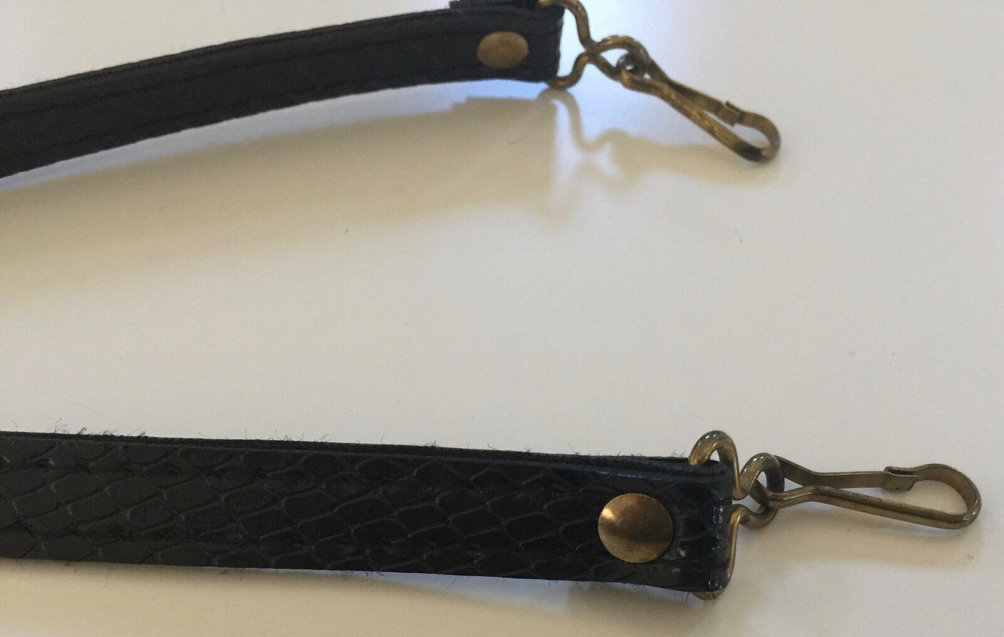 Replacement Shoulder Strap Black Snakeskin Pleather Hand Bag Bronze Hardware NEW