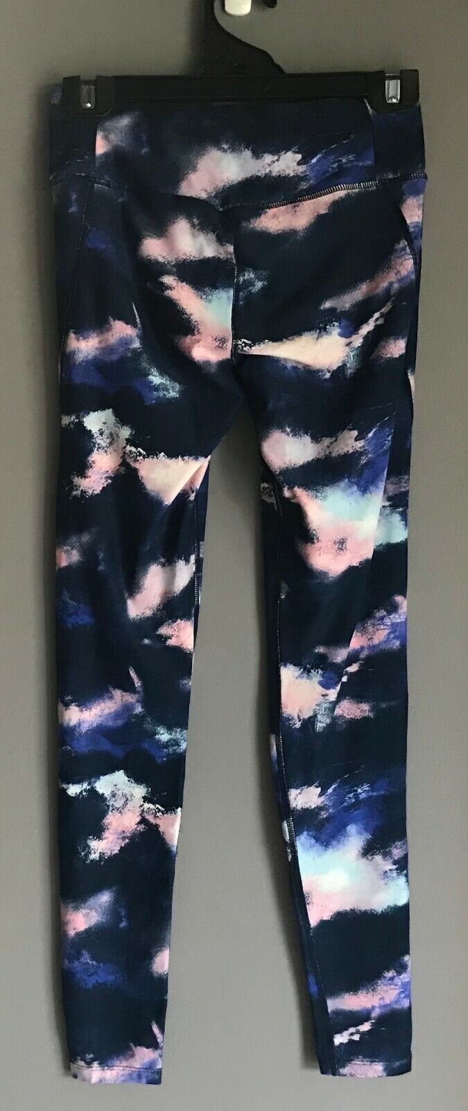 ACTIVE & CO Leggings Blue & Pink Print Long Sports Size 10 Gym Activewear Pants