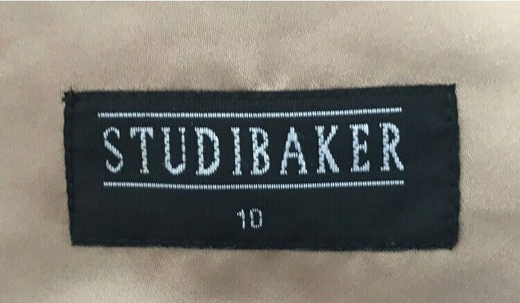 STUDIBAKER Jacket Gold Satin Glitter Beaded Buttoned Tailored Lapels 10 Vintage
