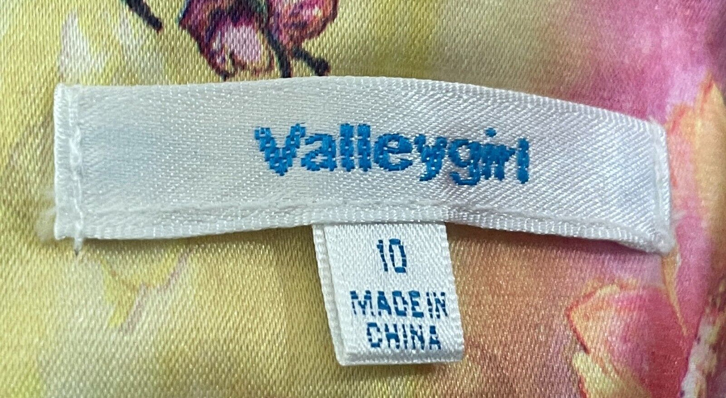 VALLEYGIRL Jacket Bright Multicolour Floral Blazer 3/4 Ruched Sleeves Sz 10 NEW