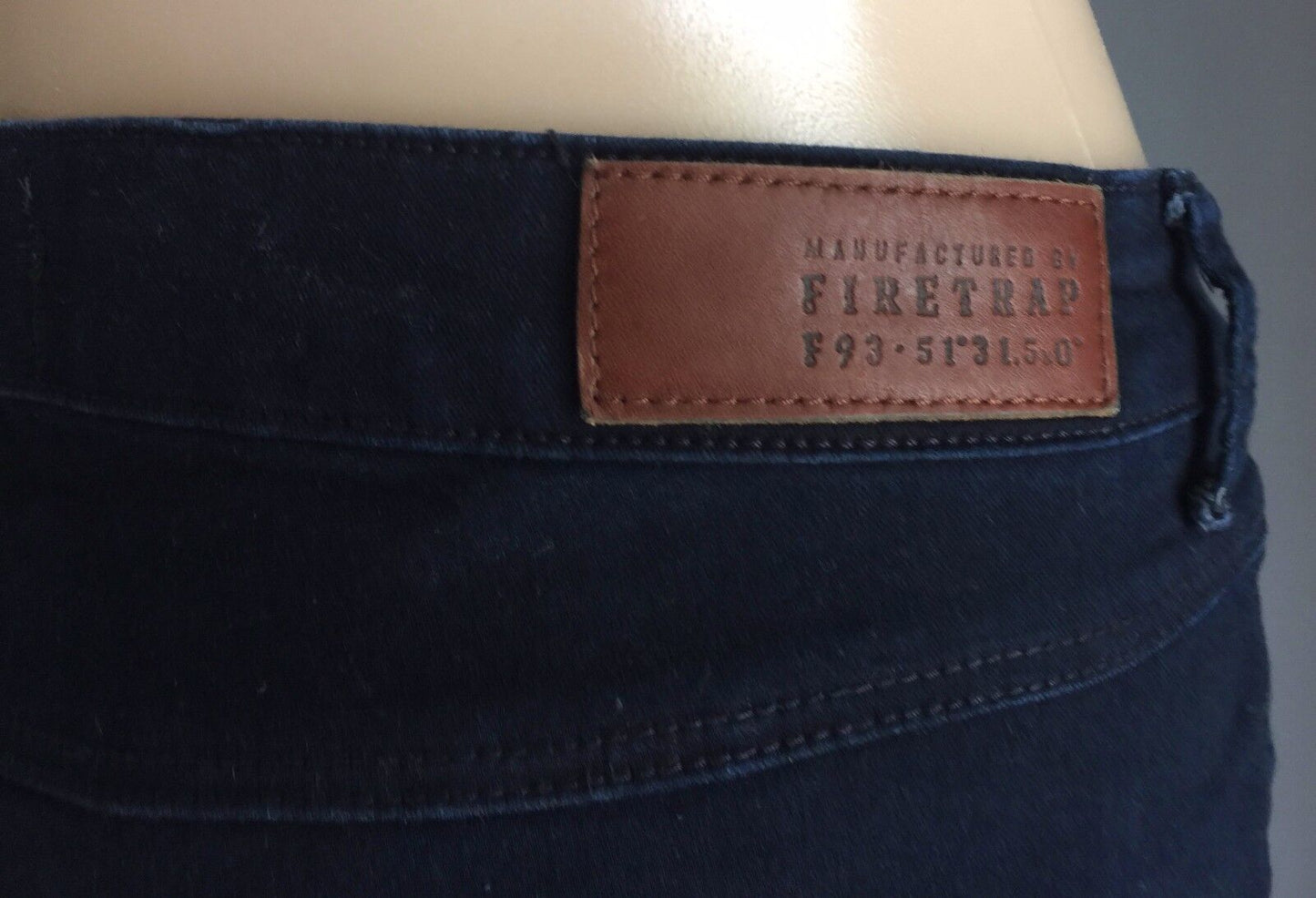 FIRETRAP Navy Blue Denim Stretch Skinny Pants Ladies L Size 12 Jeans