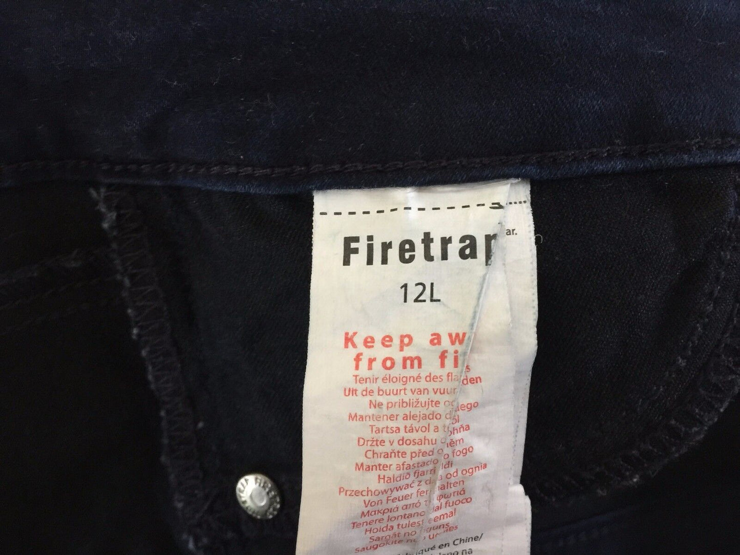 FIRETRAP Navy Blue Denim Stretch Skinny Pants Ladies L Size 12 Jeans