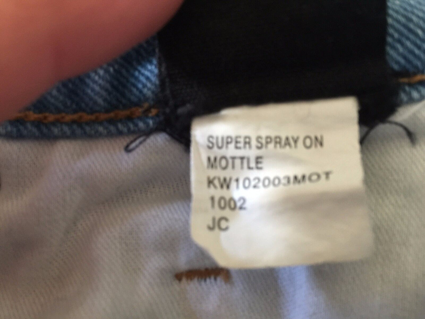 KSUBI Jeans Super Spray On Mottle Faded Denim Ladies 28 inch Size 10