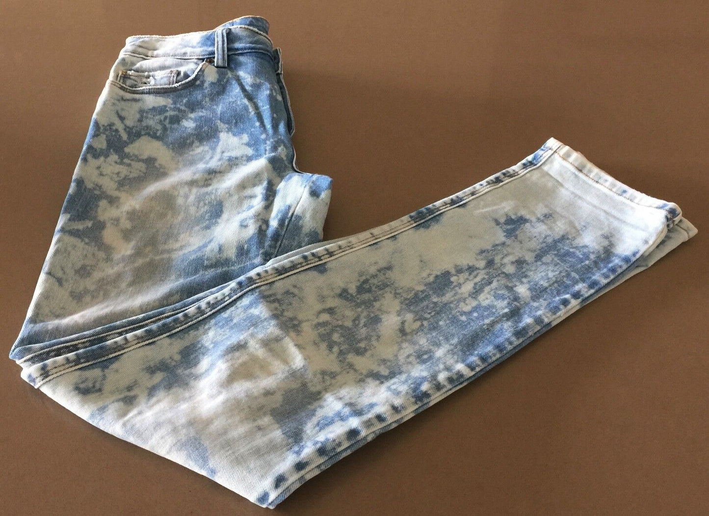 KSUBI Jeans Super Spray On Mottle Faded Denim Ladies 28 inch Size 10