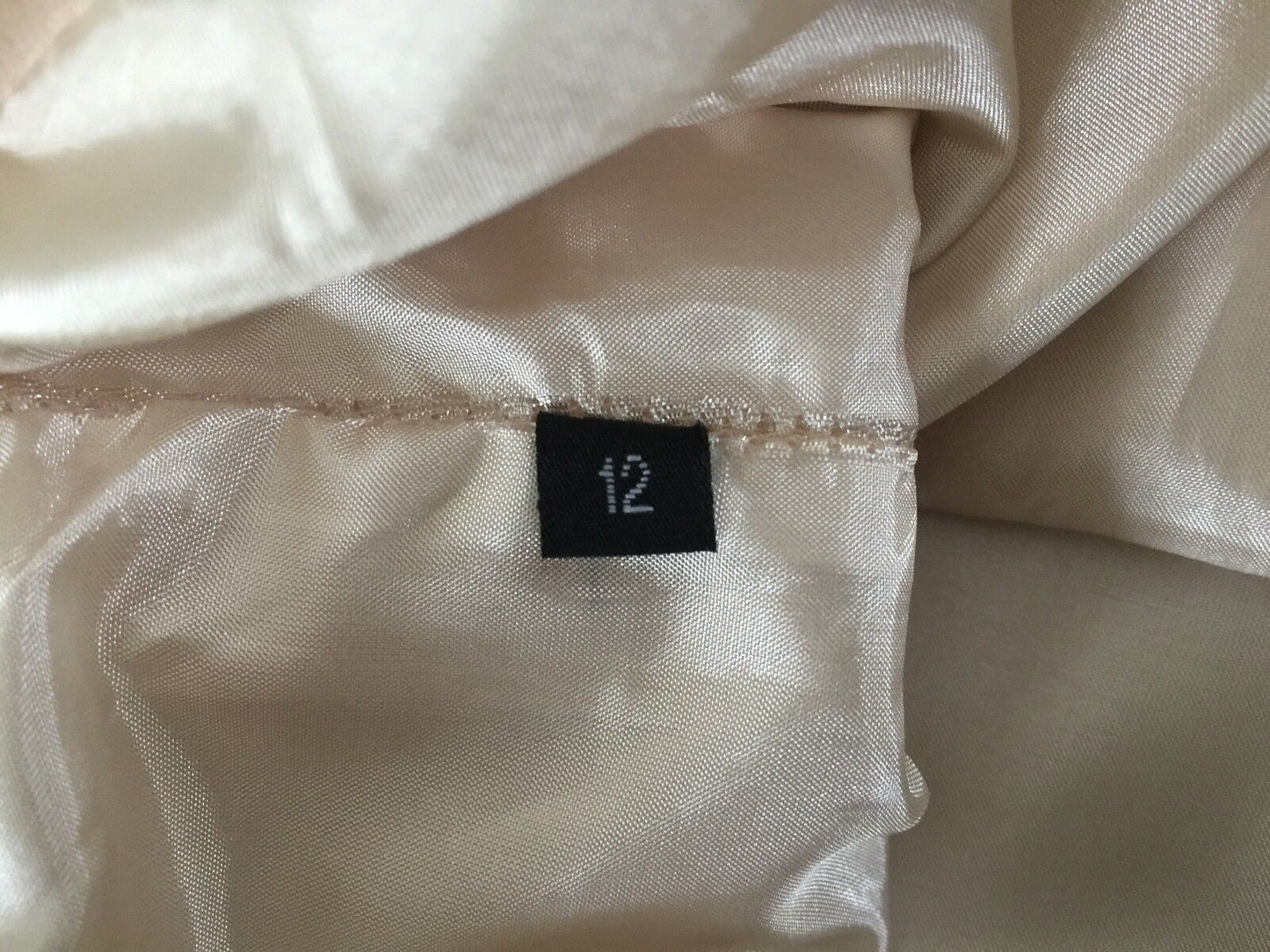 MINI Strapless Dress Soft Gold Jewel Embellished Shiny Satin Ladies Size 12 NEW