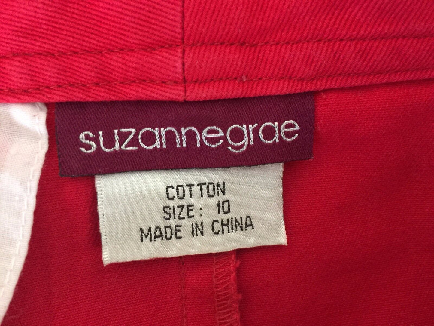 SUZANNE GRAE Denim Skirt Red Jeans Lightweight Straight 1 Back Pocket Sz 10 NEW